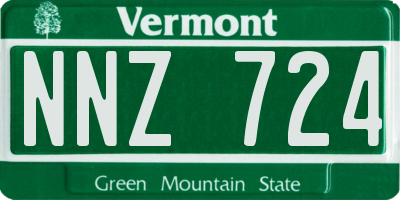 VT license plate NNZ724
