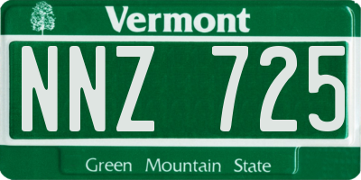 VT license plate NNZ725