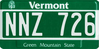 VT license plate NNZ726