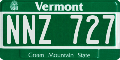 VT license plate NNZ727