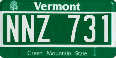 VT license plate NNZ731