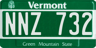 VT license plate NNZ732
