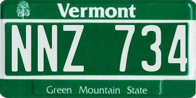 VT license plate NNZ734