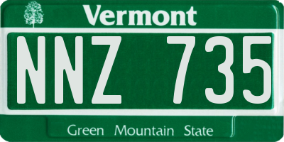 VT license plate NNZ735