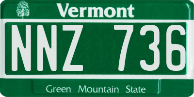 VT license plate NNZ736