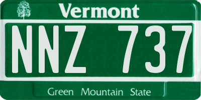 VT license plate NNZ737