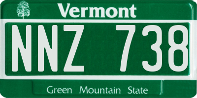 VT license plate NNZ738