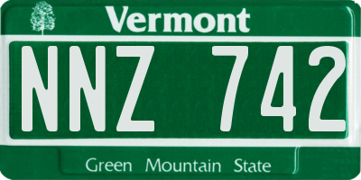 VT license plate NNZ742