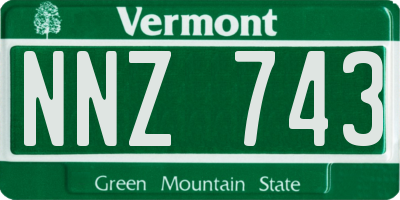 VT license plate NNZ743