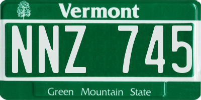 VT license plate NNZ745