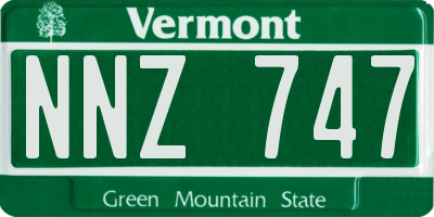 VT license plate NNZ747