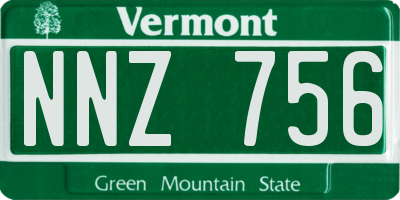 VT license plate NNZ756