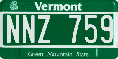 VT license plate NNZ759