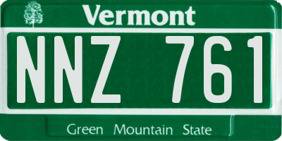 VT license plate NNZ761