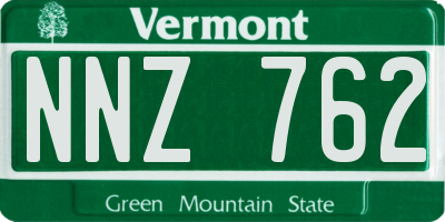VT license plate NNZ762