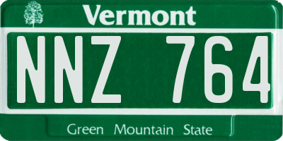 VT license plate NNZ764