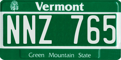VT license plate NNZ765