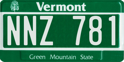 VT license plate NNZ781
