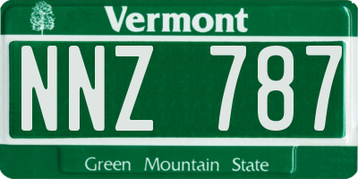 VT license plate NNZ787