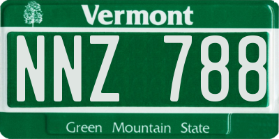 VT license plate NNZ788