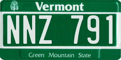 VT license plate NNZ791