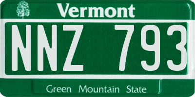 VT license plate NNZ793