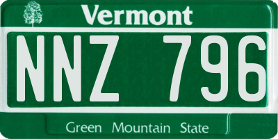 VT license plate NNZ796