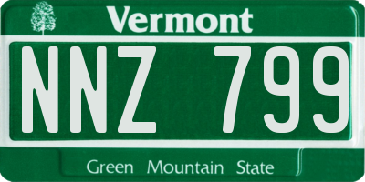VT license plate NNZ799