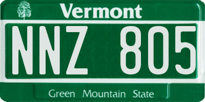 VT license plate NNZ805