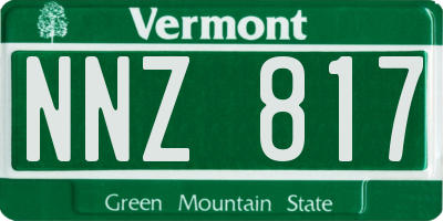 VT license plate NNZ817