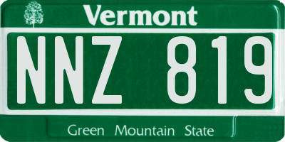 VT license plate NNZ819