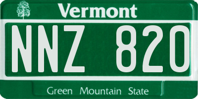VT license plate NNZ820