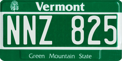VT license plate NNZ825