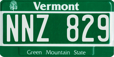 VT license plate NNZ829