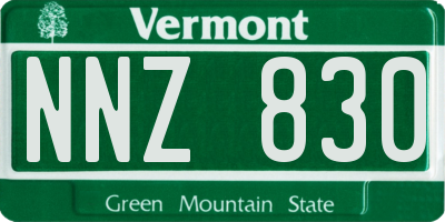 VT license plate NNZ830