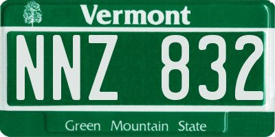 VT license plate NNZ832