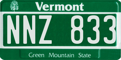 VT license plate NNZ833
