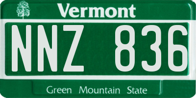 VT license plate NNZ836
