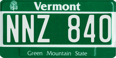 VT license plate NNZ840