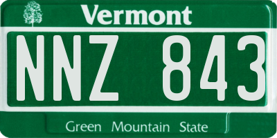 VT license plate NNZ843