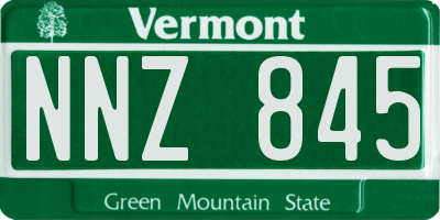 VT license plate NNZ845