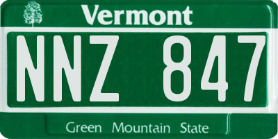 VT license plate NNZ847