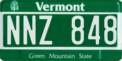 VT license plate NNZ848