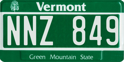 VT license plate NNZ849