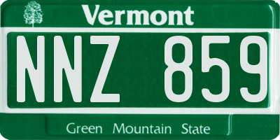 VT license plate NNZ859