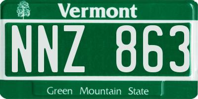 VT license plate NNZ863