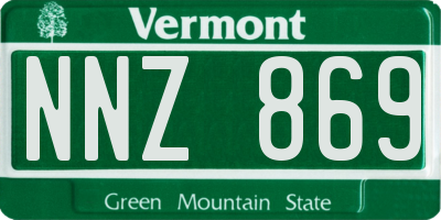 VT license plate NNZ869
