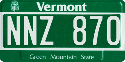 VT license plate NNZ870