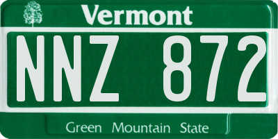 VT license plate NNZ872