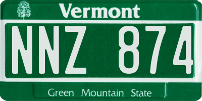 VT license plate NNZ874